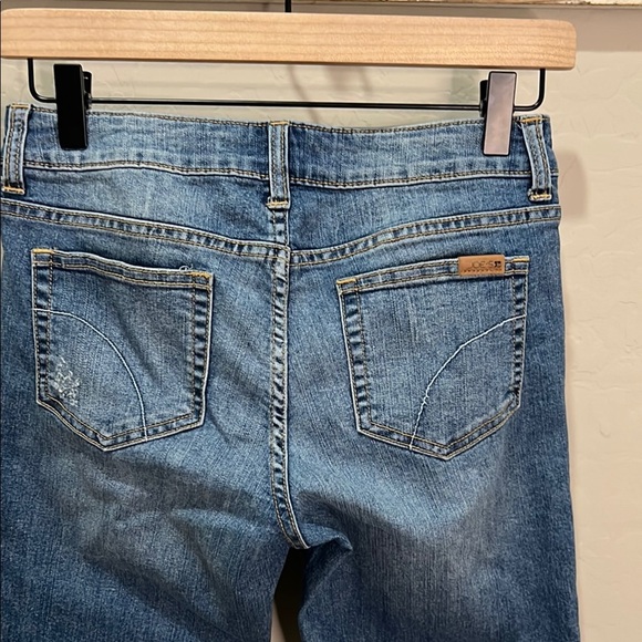 Joe's Jeans Aimee Everblue Distressed Vintage Y2K Patch Cropped Fray Slim Skinny - Picture 4 of 14